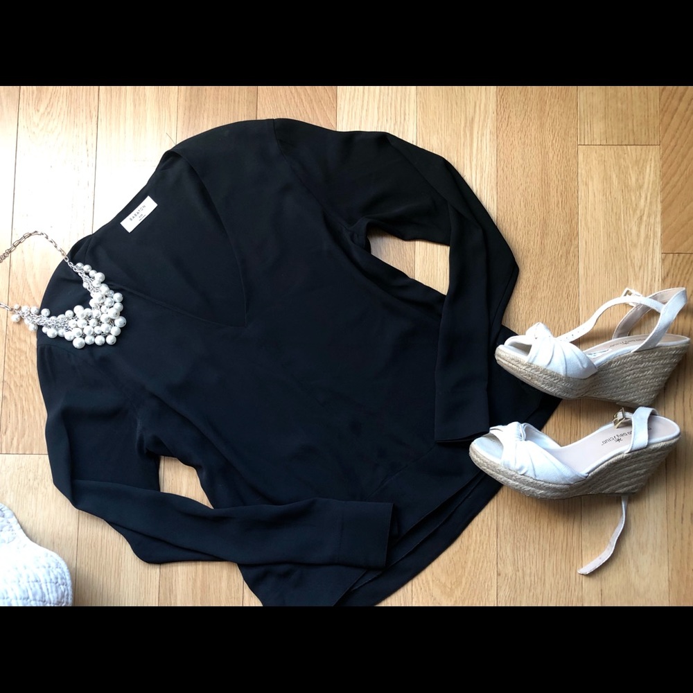 Black Babaton Aritzia Blouse V Neck ✨
